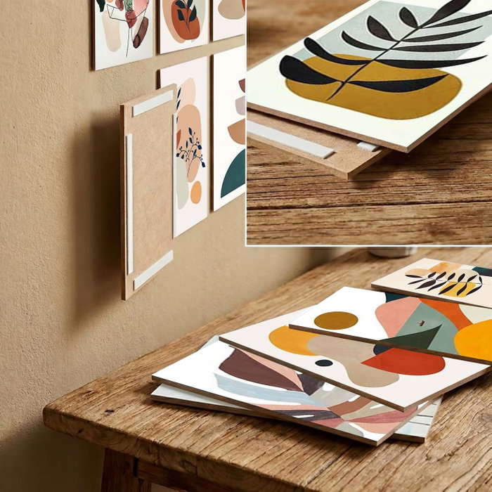 Wallity Conjunto de 12 Cuadros Decorativos de MDF Multicolor